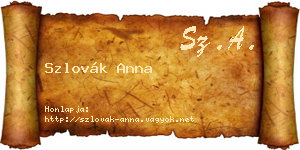 Szlovák Anna névjegykártya
