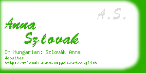 anna szlovak business card